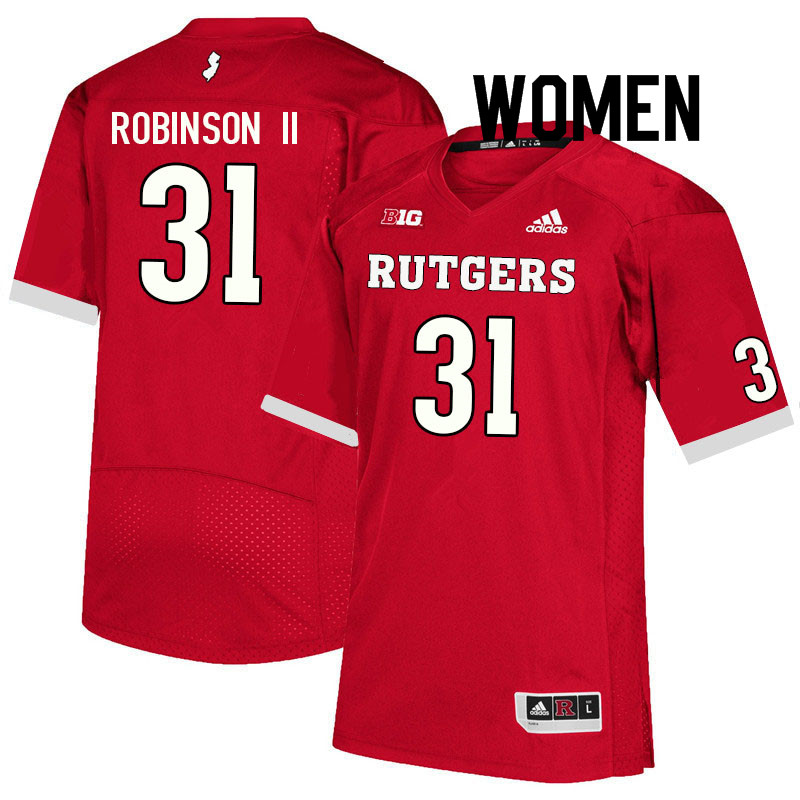 Women #31 Michael Robinson II Rutgers Scarlet Knights College Football Jerseys Sale-Scarlet